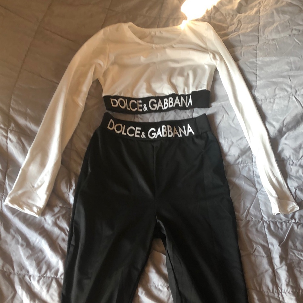 Crop top dolce and gabbana black and white size medium